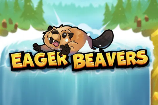 Slots Gossip 35 Eager Beavers slot game poster for blog demo and review