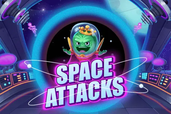 Slots Gossip 25 Space Attacks slot game poster for blog demo and review